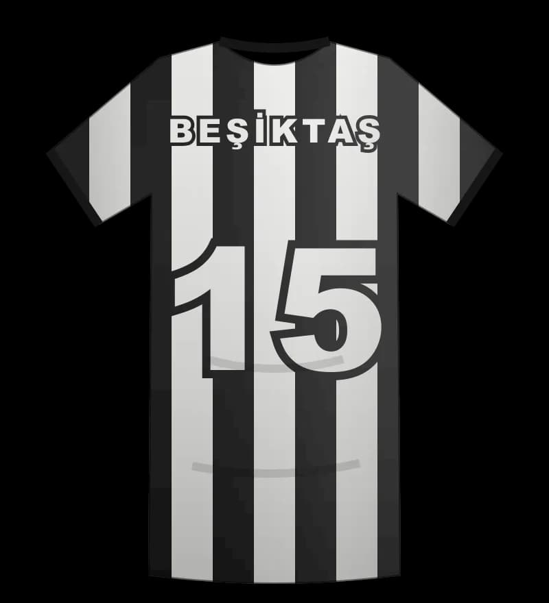 Beşiktaş 2002-2003 Alternatif forması arka görünüm, 15 numara