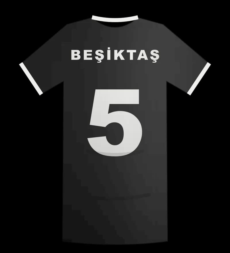 Beşiktaş 2002-2003 Özel forması arka görünüm, 5 numara