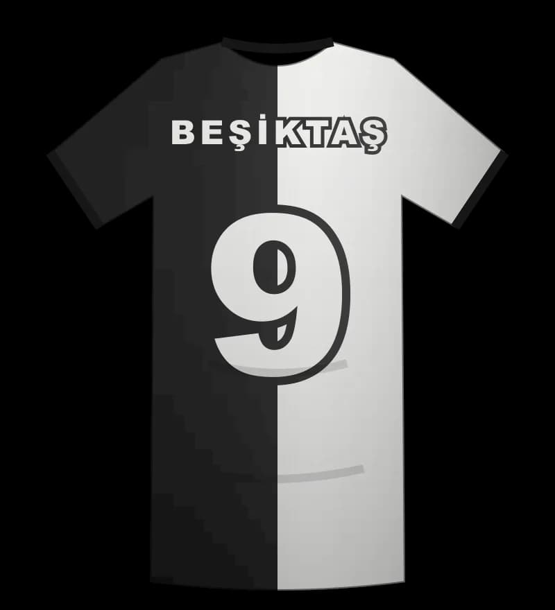 Beşiktaş 2002-2003 Retro forması arka görünüm, 9 numara