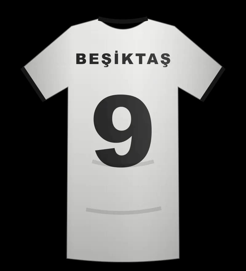 Beşiktaş 2007-2008 Üçüncü forması arka görünüm, 9 numara