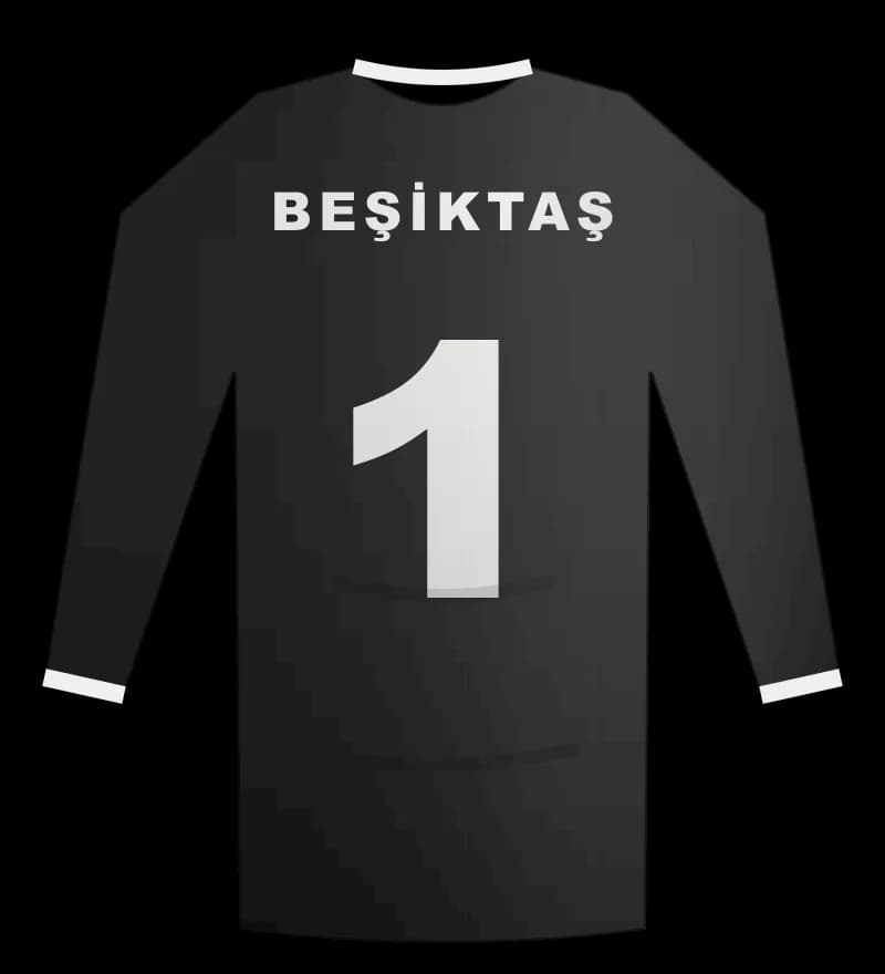 Beşiktaş 2009-2010 Kaleci forması arka görünüm, 1 numara